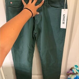 Hudson Jeans Women's Teal Straight Leg Jeans Natalie mid rise skinny ankle